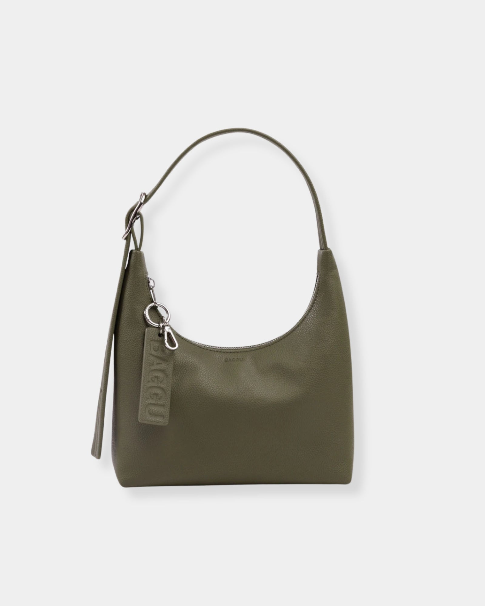 MINI RECYCLED LEATHER SHOULDER BAG - LODEN