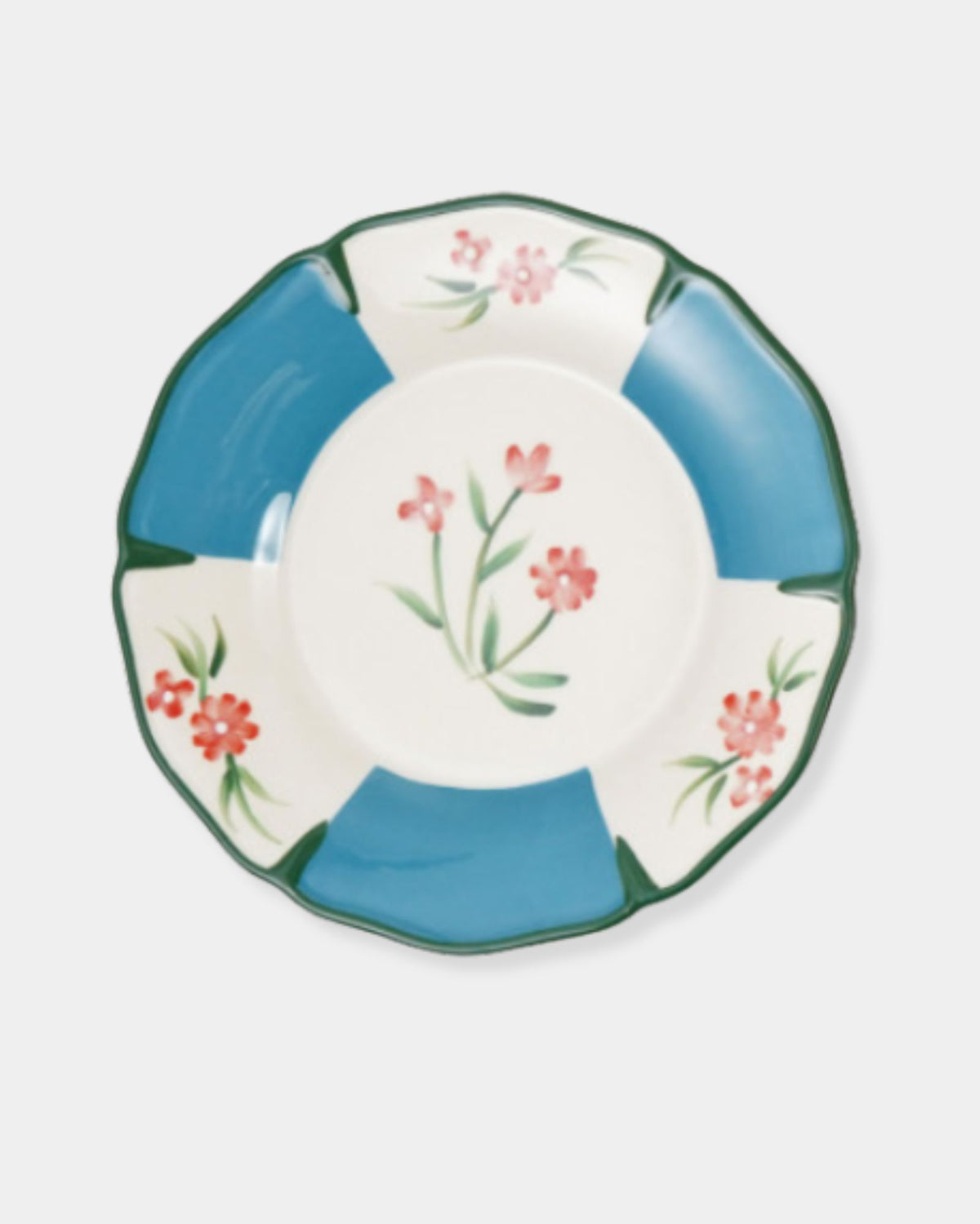 PINK FLORAL STONEWARE PLATE