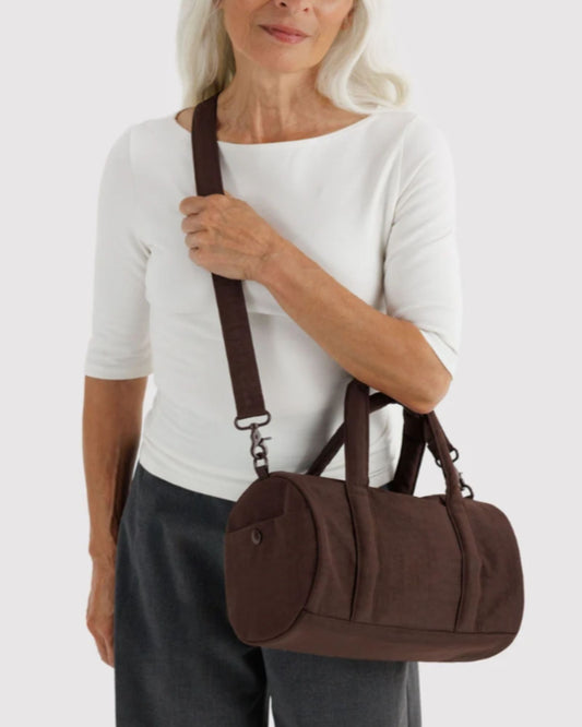 NYLON DUFFLE BAG - COFFEE
