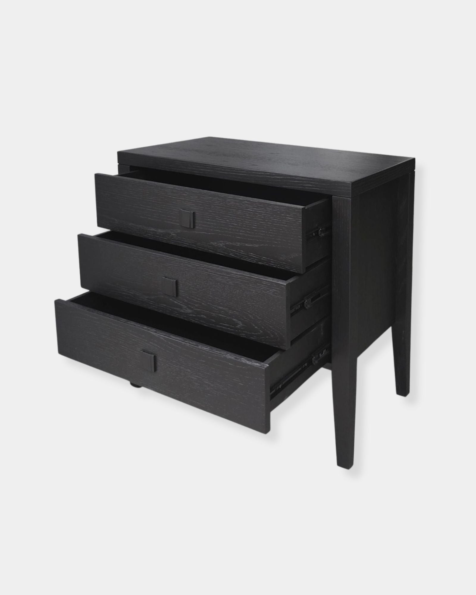 HARA 3-DR NIGHTSTAND - BLACK