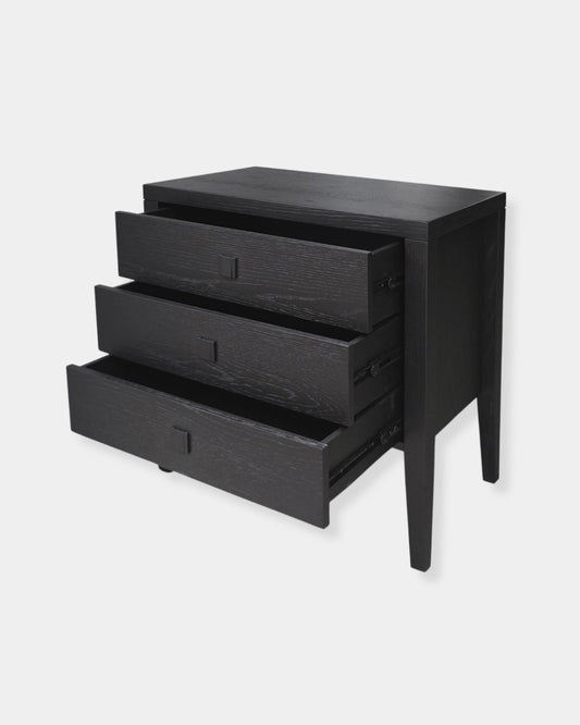 HARA 3-DR NIGHTSTAND - BLACK