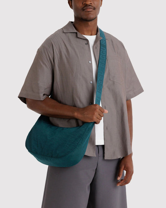 MEDIUM NYLON CRESCENT BAG - DEEP SEA