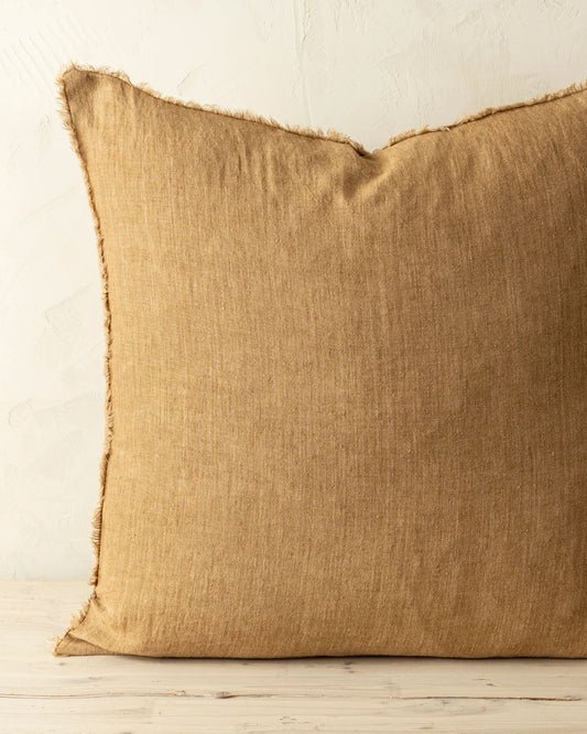 LINA LINEN 24 X 24 PILLOW - TAWNY