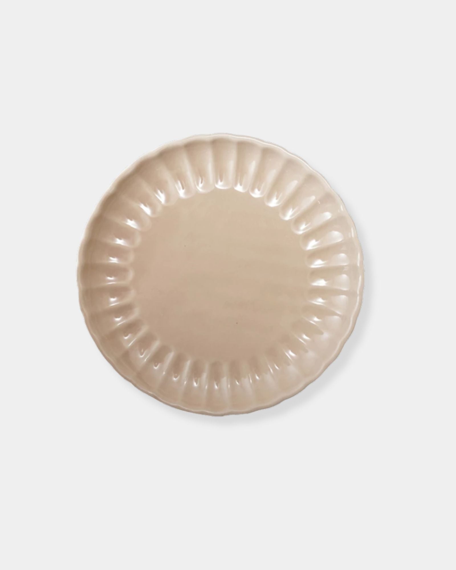 STONEWARE FLUTED PLATE - CREAM
