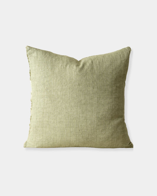 LINA LINEN 24 X 24 PILLOW - OLIVE