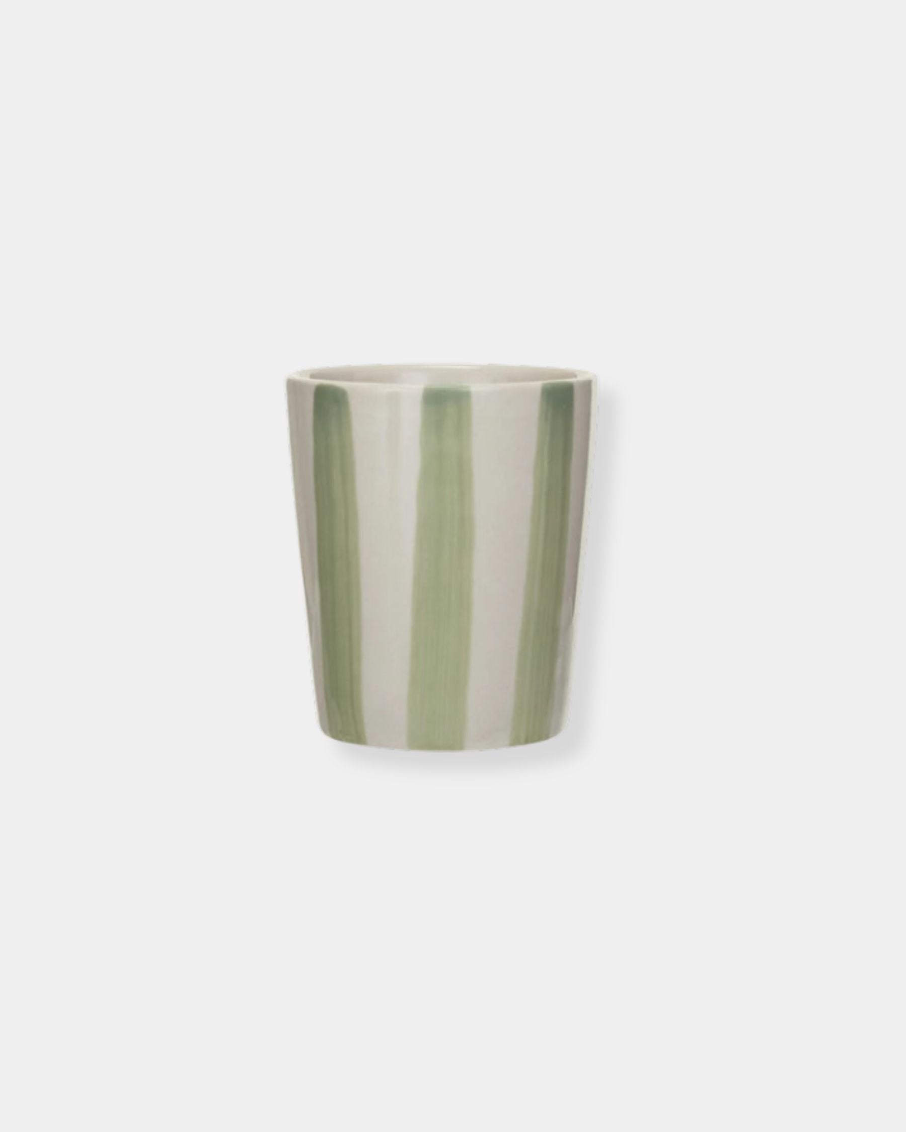 GREEN STONEWARE CUP