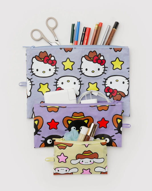 FLAT POUCH SET - HELLO KITTY & FRIENDS WESTERN