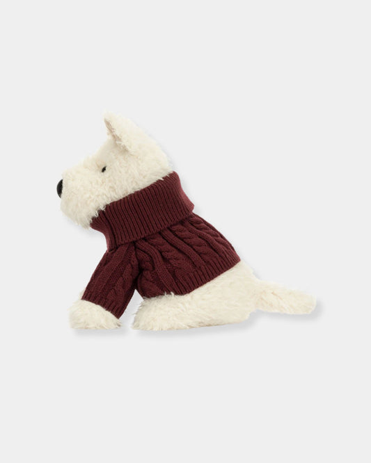 MUNRO SCOTTIE DOG WINTER JUMPER OUTFIT - PLUSH TOY