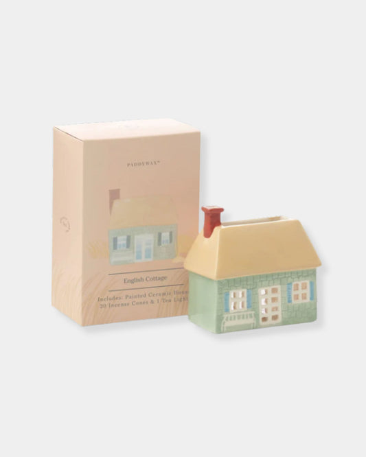 ENGLISH COTTAGE - CERAMIC INCENSE & TEA LIGHT HOLDER