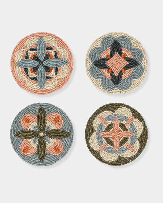 DISCO BEADED COASTER SET/4