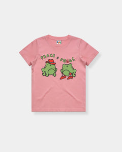 PEACE & FROGS PINK T-SHIRT