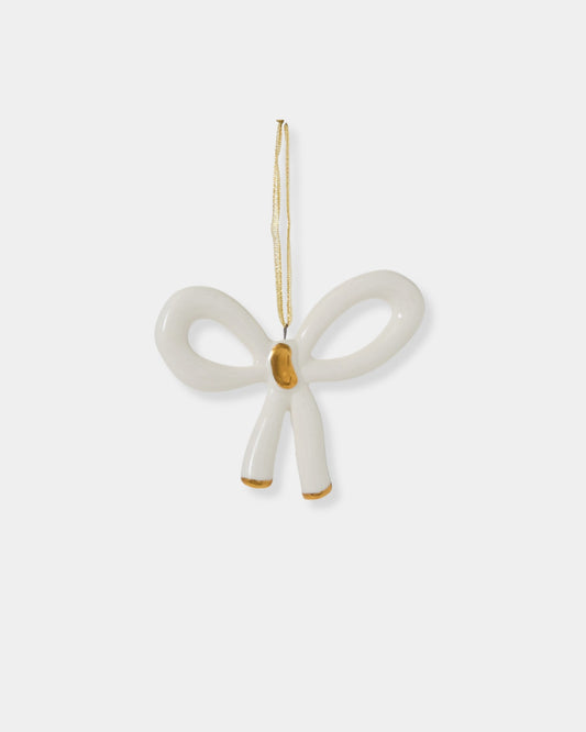 WHITE LUELLA BOW - ORNAMENT