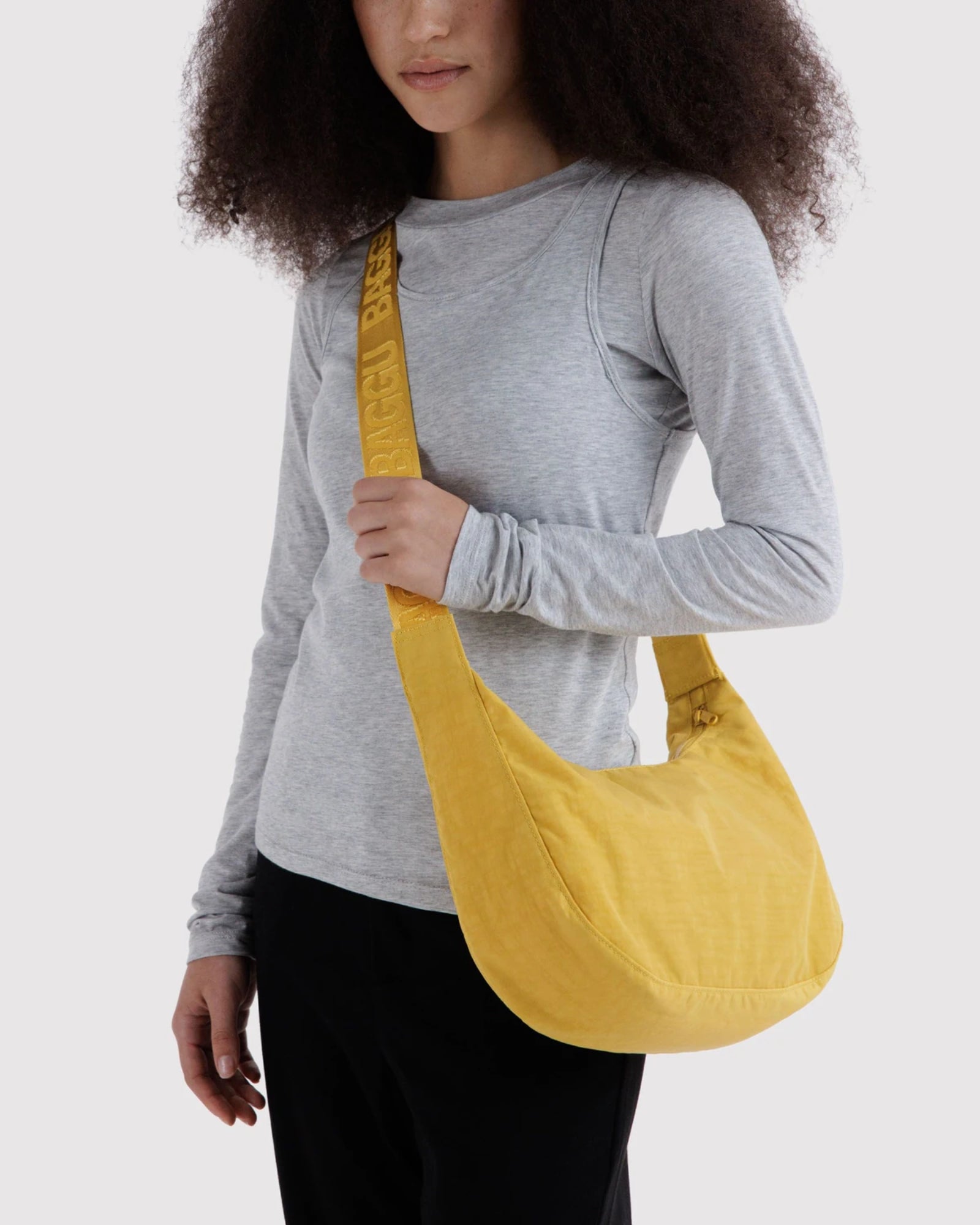 MEDIUM NYLON CRESCENT BAG - SUNFLOWER