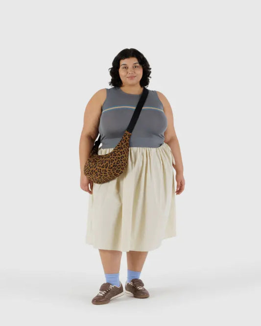 MEDIUM NYLON CRESCENT BAG - LEOPARD
