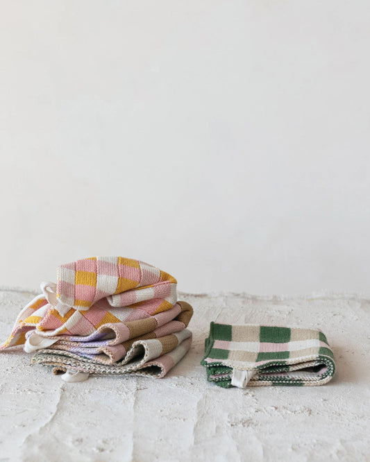 GREEN COTTON KNIT DISH CLOTH