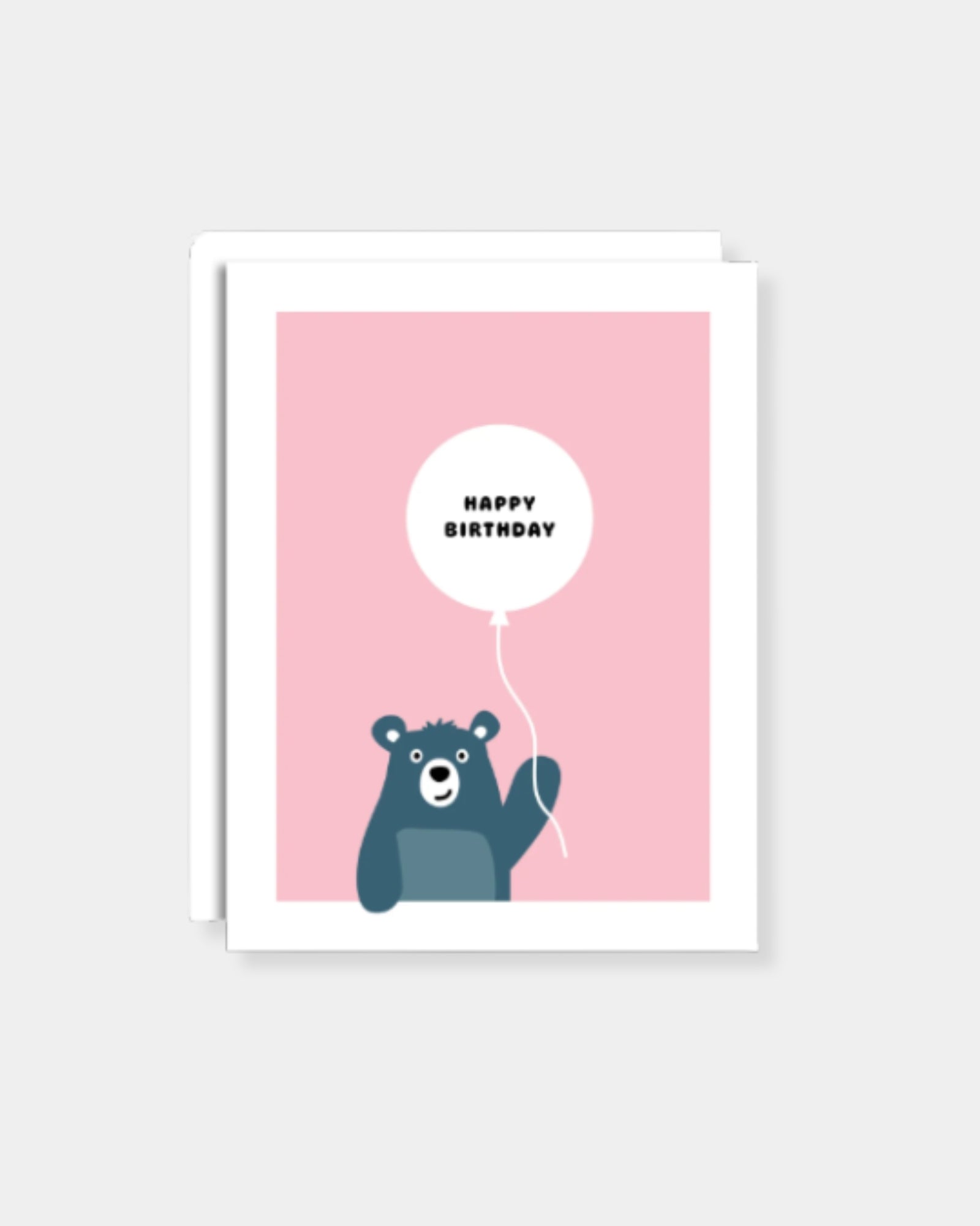 PINK BEAR BIRTHDAY - CARD