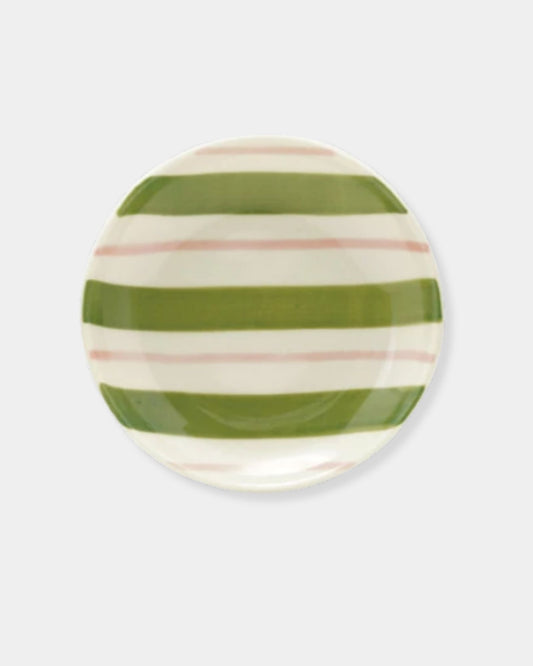 GREEN & PINK STRIPE PLATE