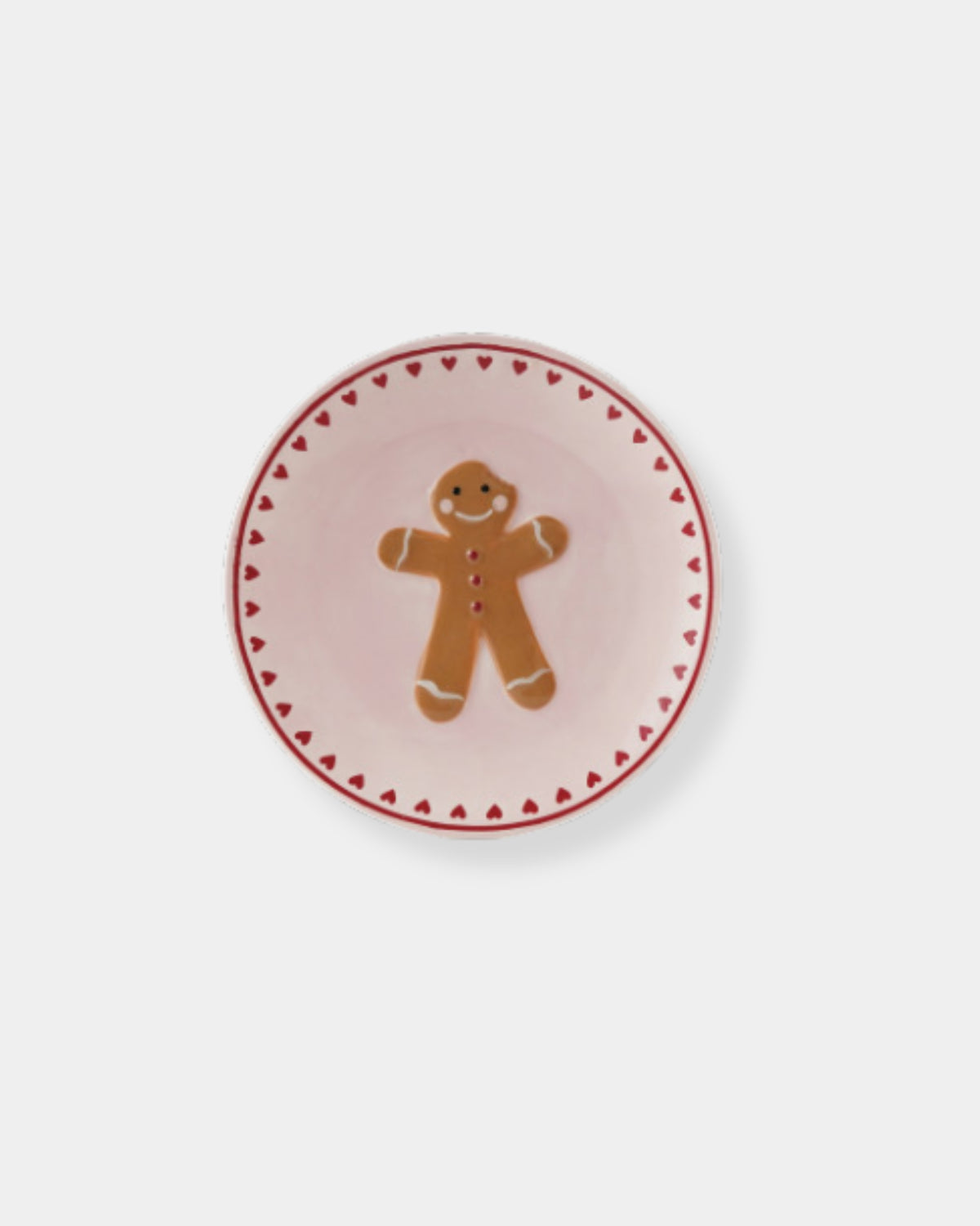 STONEWARE PLATE - PINK GINGERBREAD
