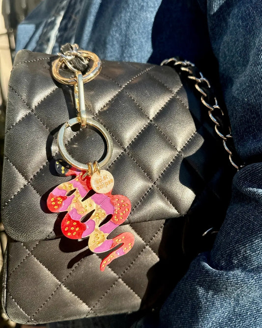 PINK SNAKE - BAG CHARM