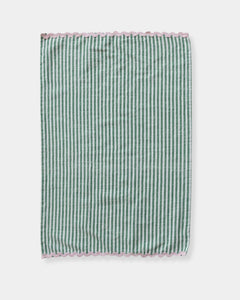DARK GREEN STRIPED - TEA TOWEL
