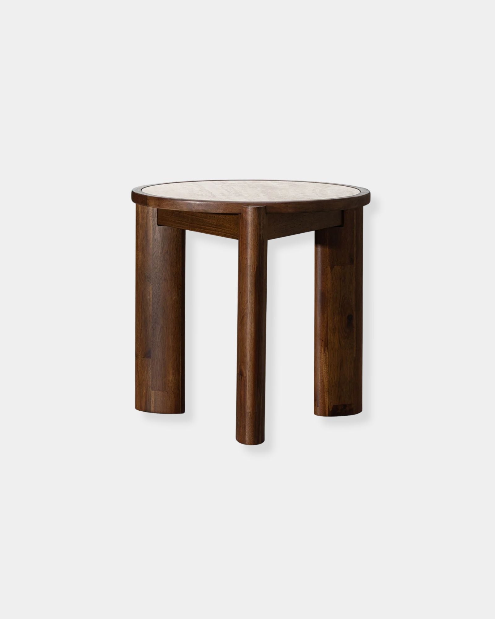 REMIX ROUND SIDE TABLE TRAVERTINE