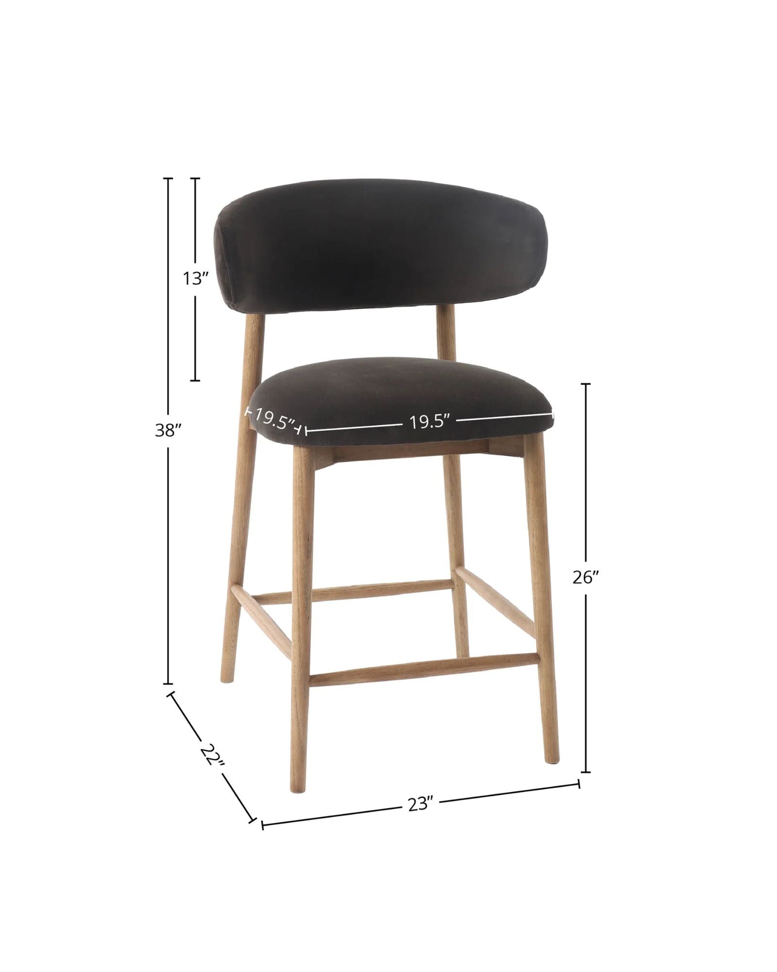 MILO COUNTER STOOL - SLATE CHARCOAL