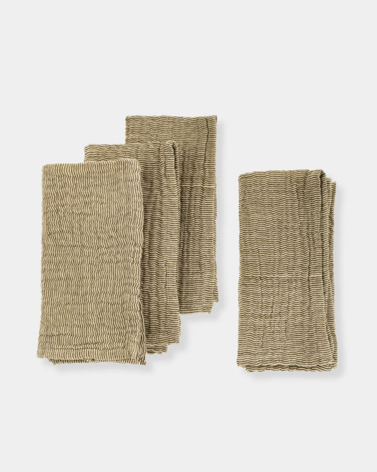 STRIPE DOUBLE CLOTH NAPKINS S/4 - GREEN