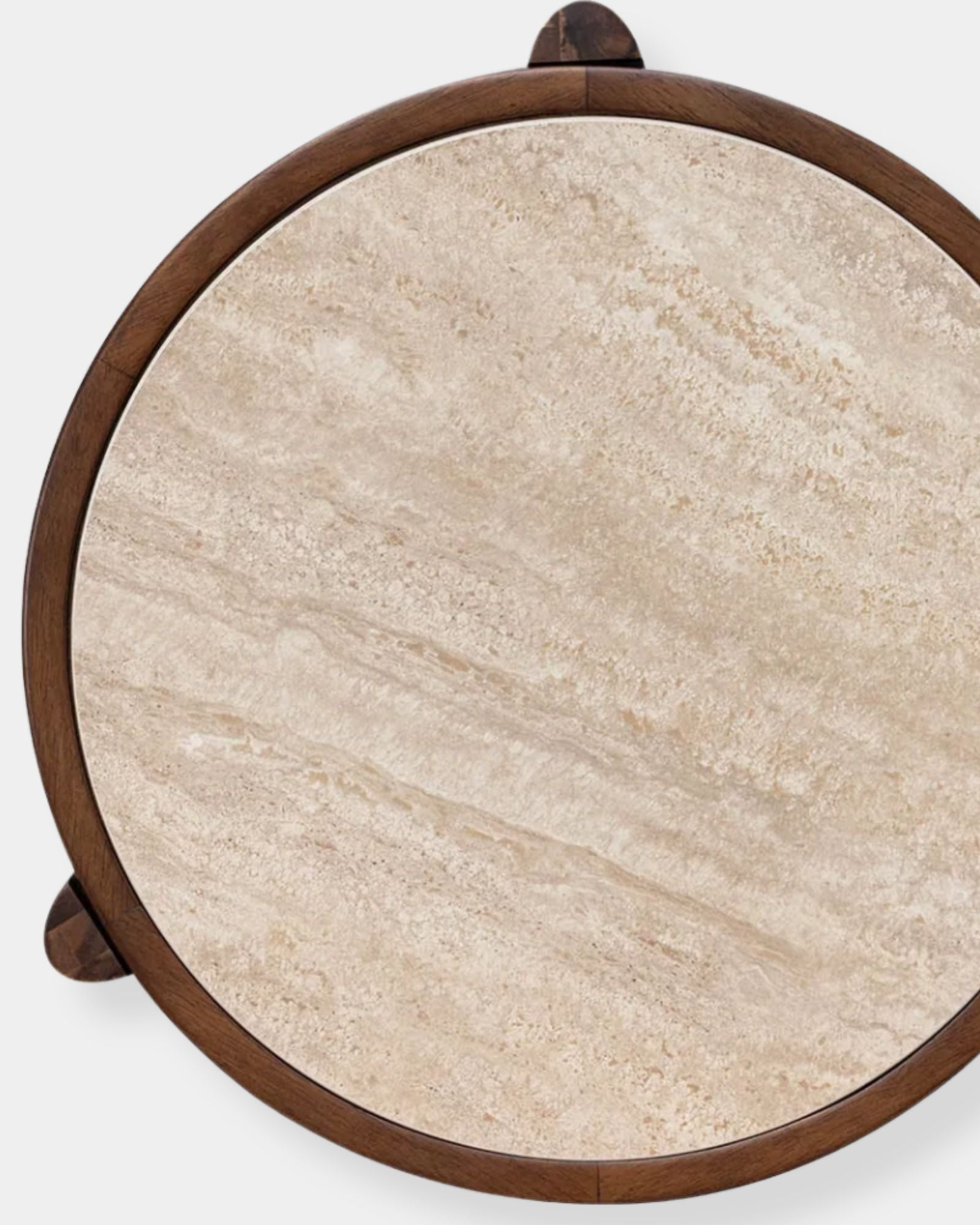 REMIX ROUND SIDE TABLE TRAVERTINE