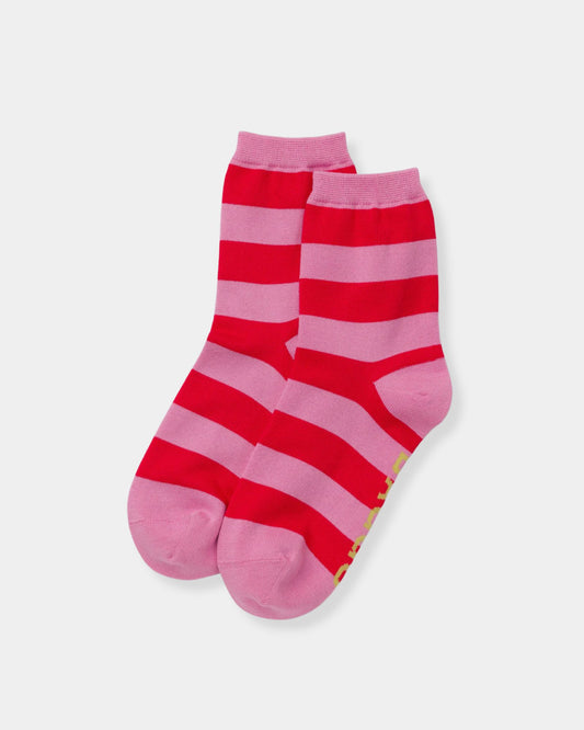 CREW SOCK - PINK STRIPE
