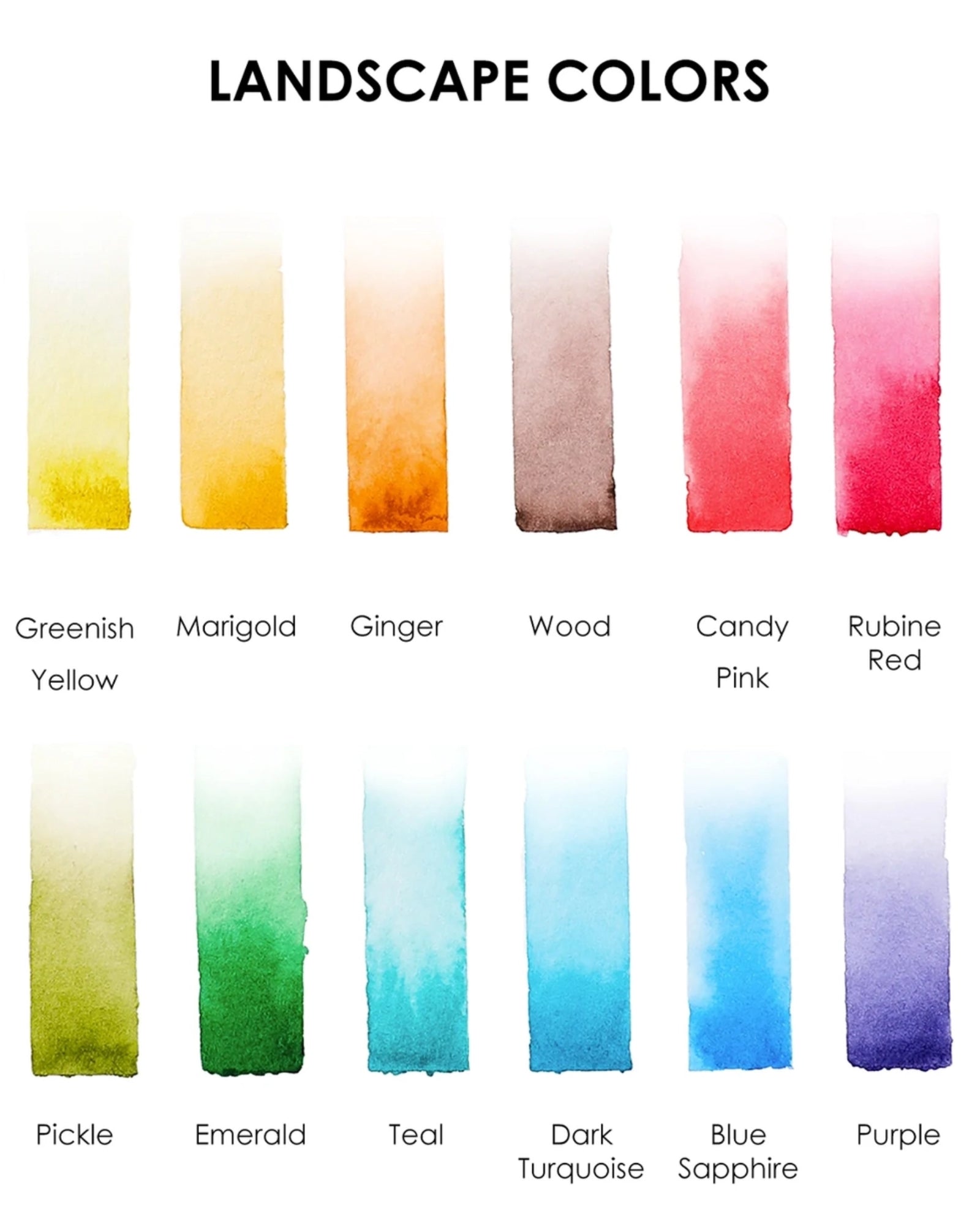 WATERRCOLOUR POCKET SET OF 12 - LANDSCAPE COLOURS