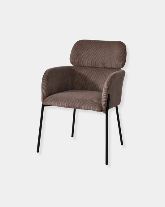 ALLEGRA DINING CHAIR - CORDUROY BROWN | Stonewaters