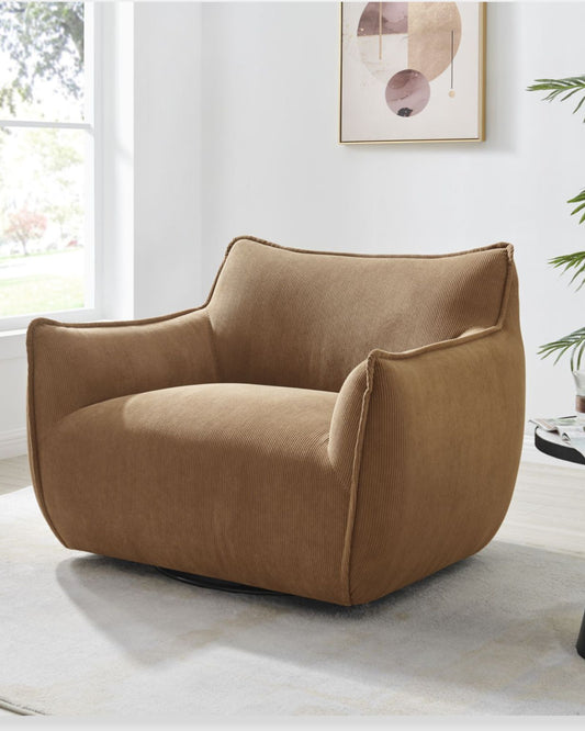 ELIAS SWIVEL CHAIR - GROOVE MAHOGANY