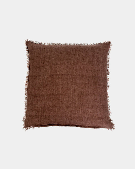 LINA LINEN 24 x 24 PILLOW - MOCHA