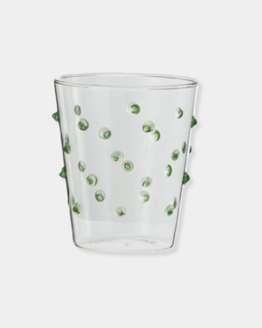 GREEN DOT - 13oz HANDMADE GLASSWARE