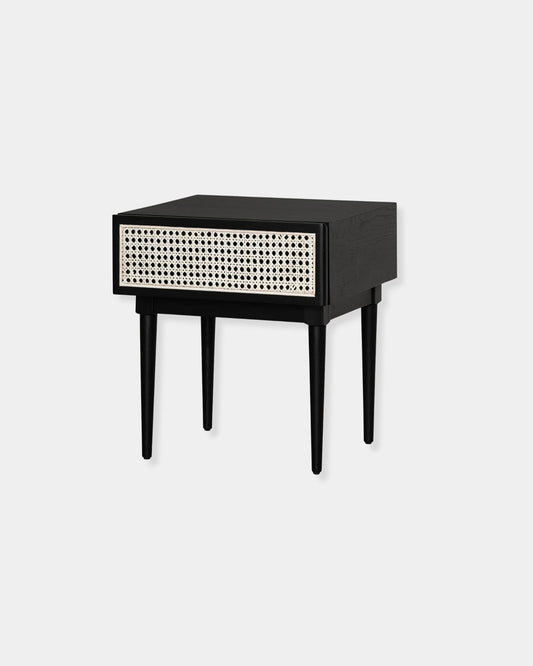 CANE SIDE TABLE - BLACK