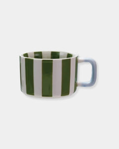 GREEN STRIPE STONEWARE - 14oz MUG