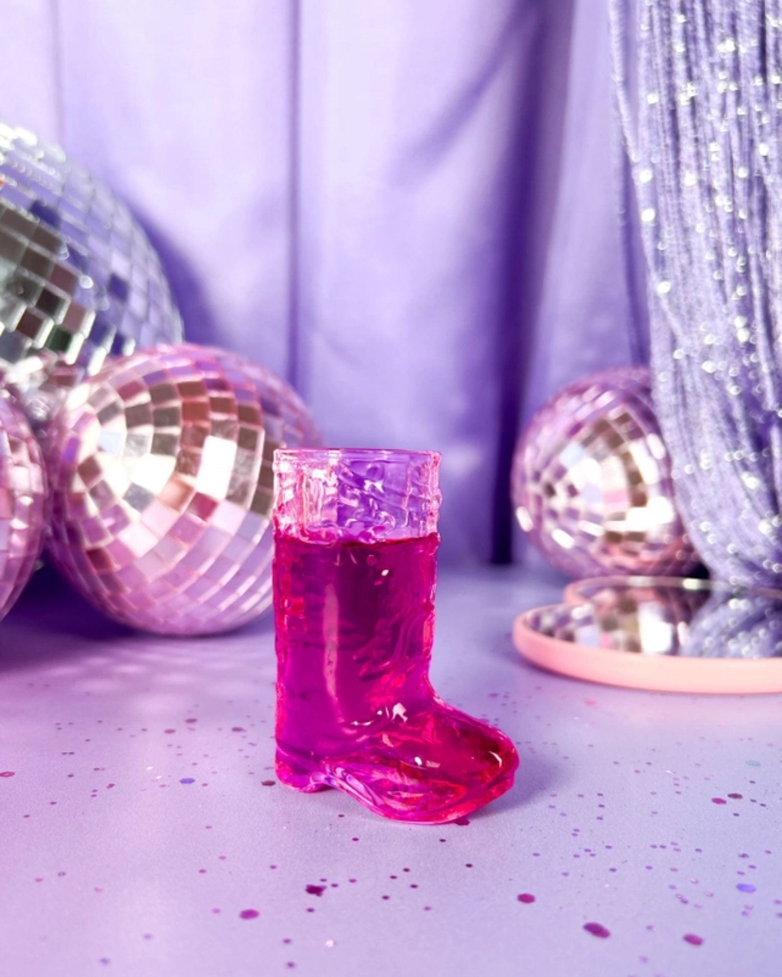 PINK COWBOY BOOT SHOT GLASS