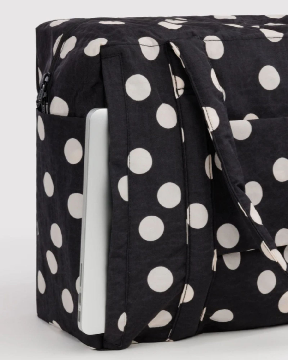 CLOUD CARRY ON BAG - BLACK AND CREAM POLKA DOT