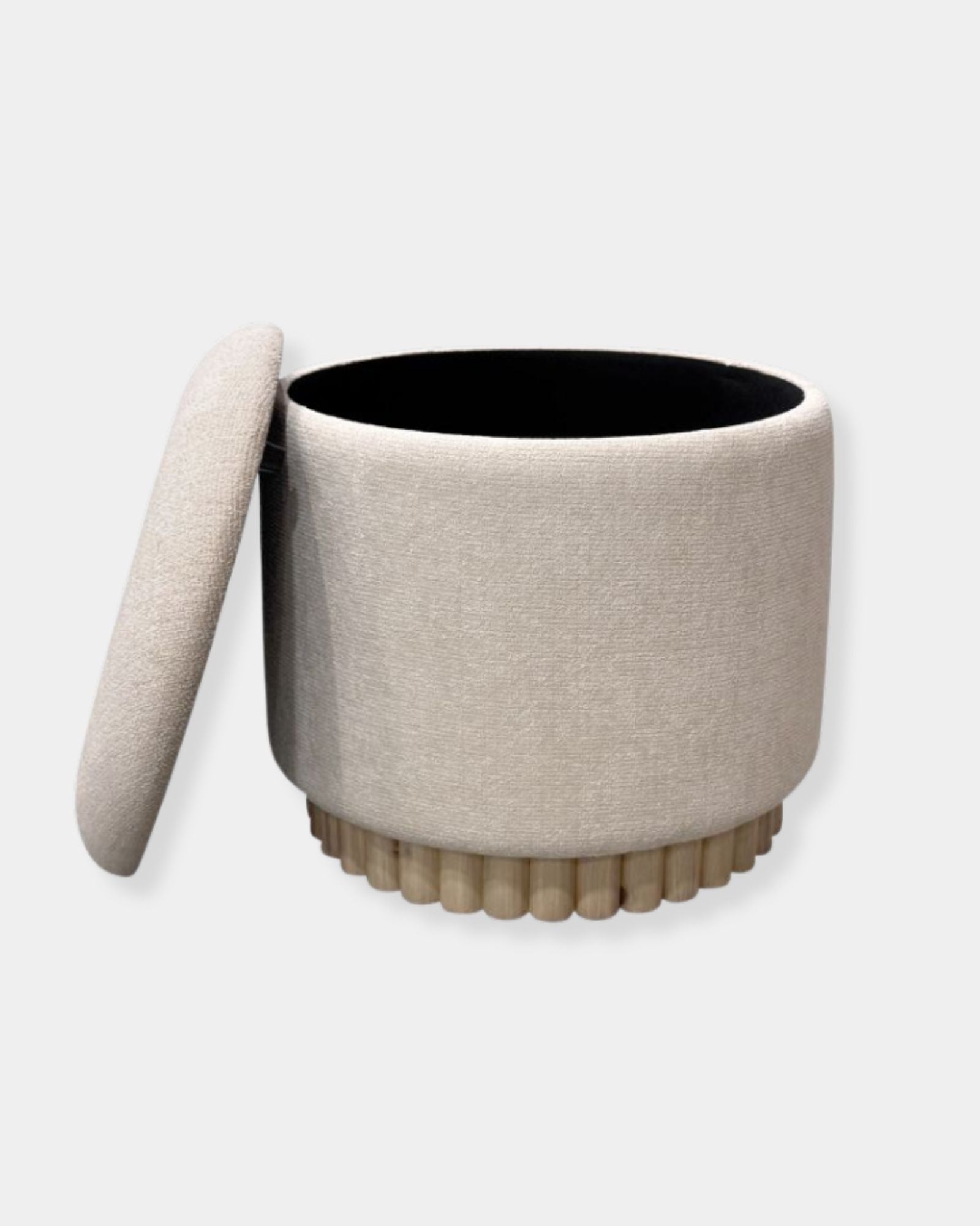 SADIE STORAGE OTTOMAN - OAT & NATURAL