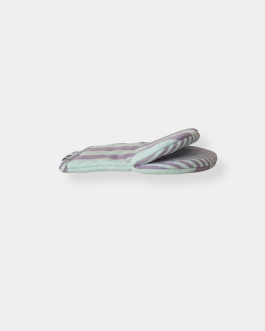 COTTON OVEN MIT - PURPLE STRIPED