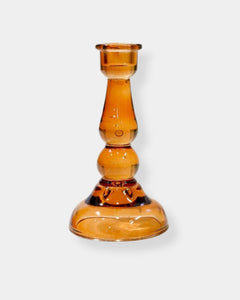 AMBER GLASS TAPER HOLDER