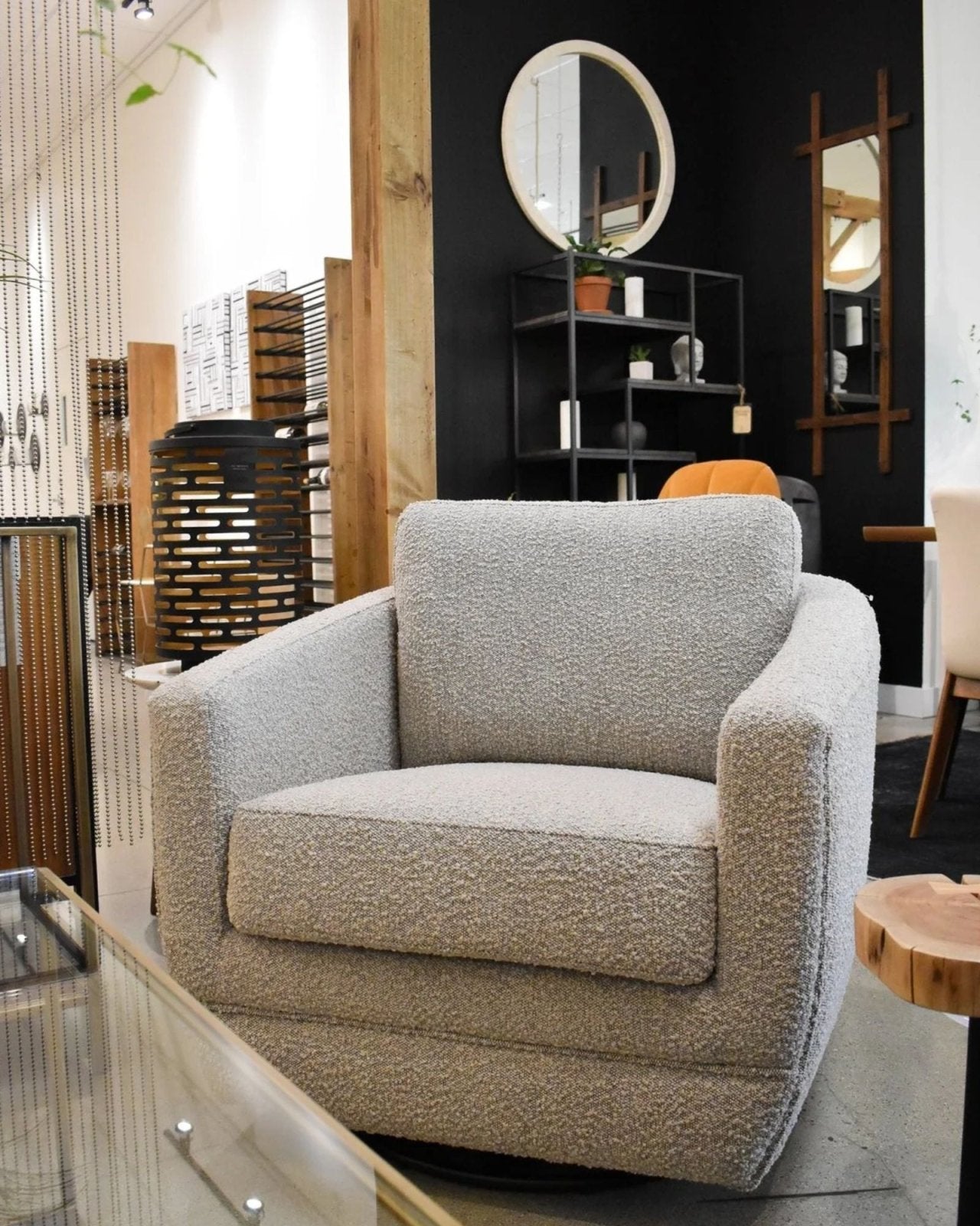 BALTIMO CLUB CHAIR - BOUCLE GREY | Stonewaters