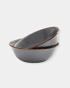 SLATE GREY ENAMEL BOWL - SET 2