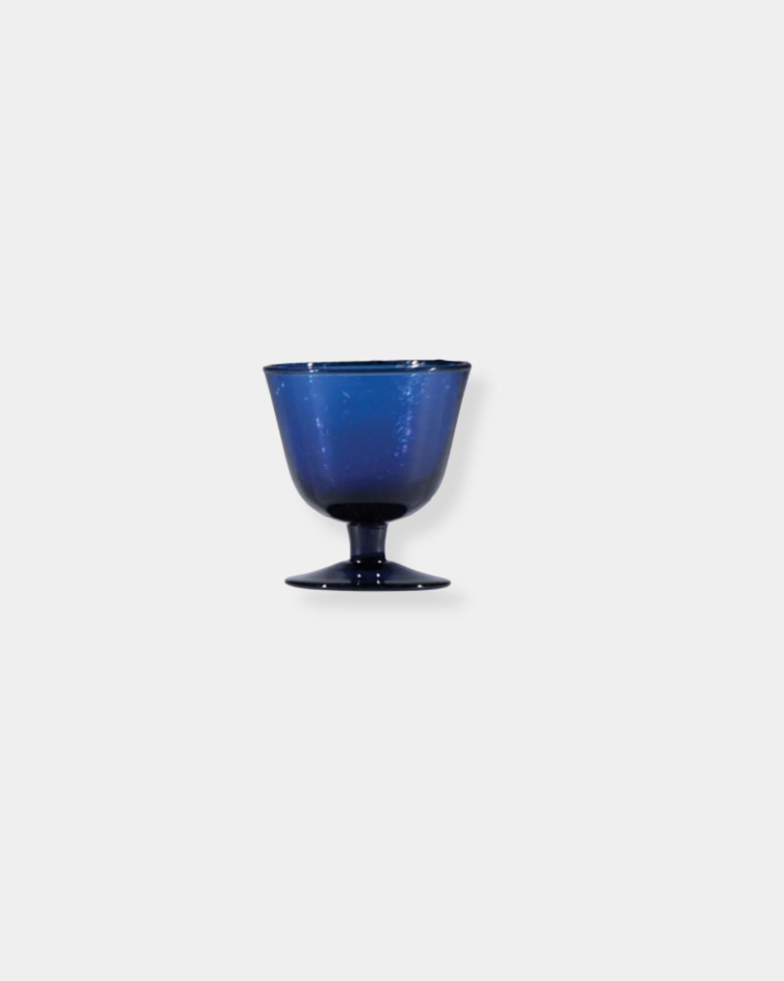 HANDBLOWN STEMMED DRINKING GLASS - DARK BLUE