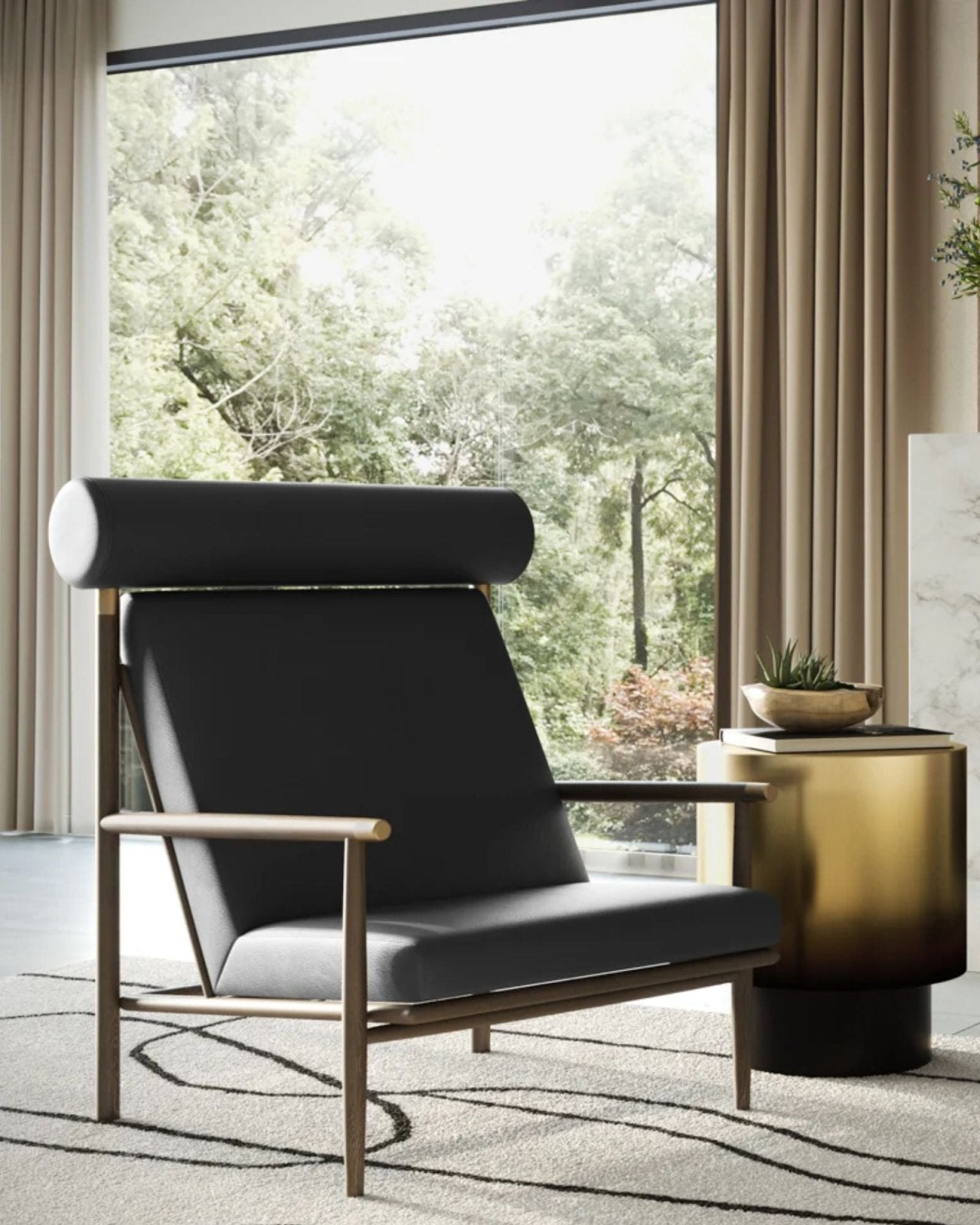 BIKO LOUNGE CHAIR - BLACK | Stonewaters