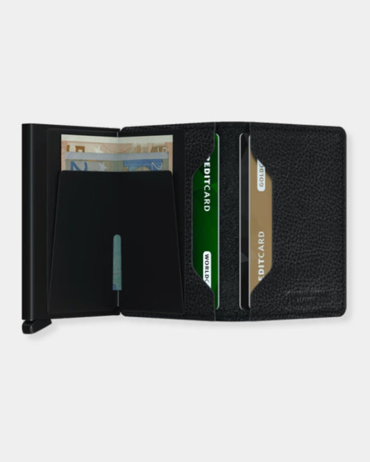 BLACK - VEG TANNED LEATHER SLIMWALLET | Stonewaters