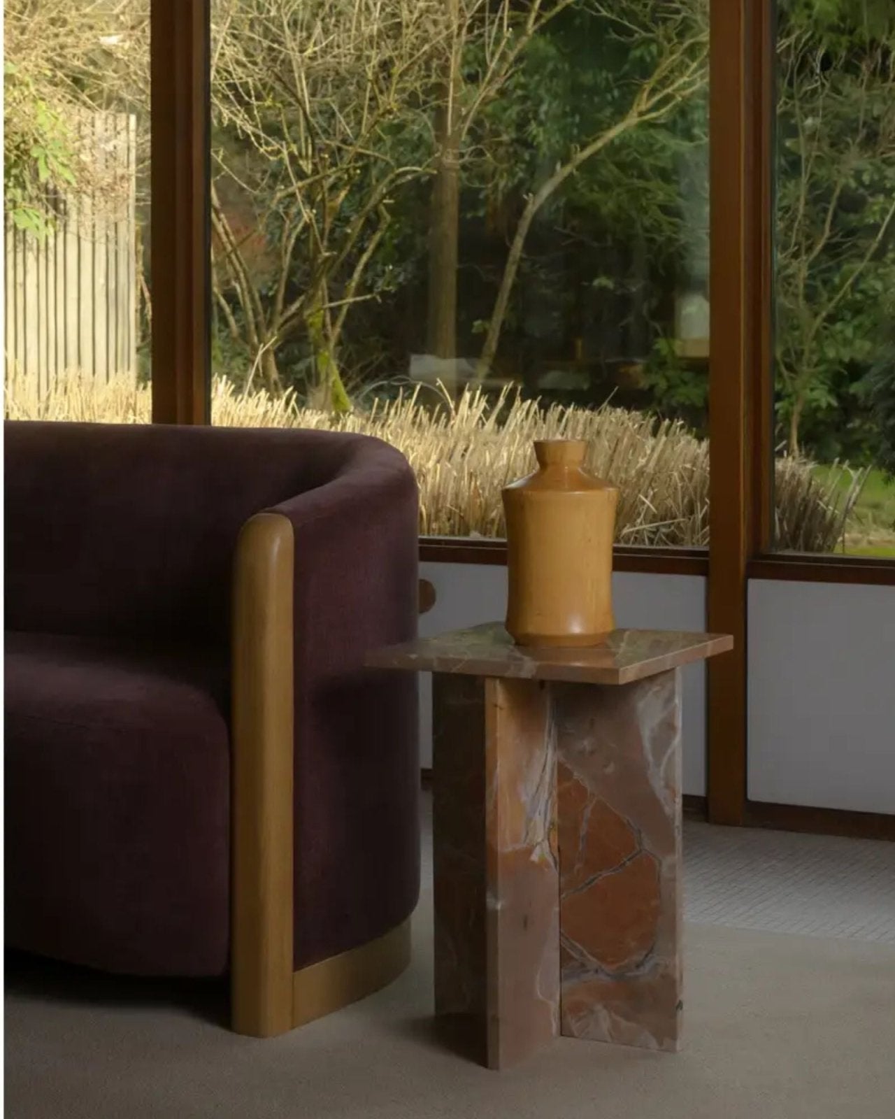 BLAIR ACCENT TABLE - ORANGE LEVANTE MARBLE | Stonewaters
