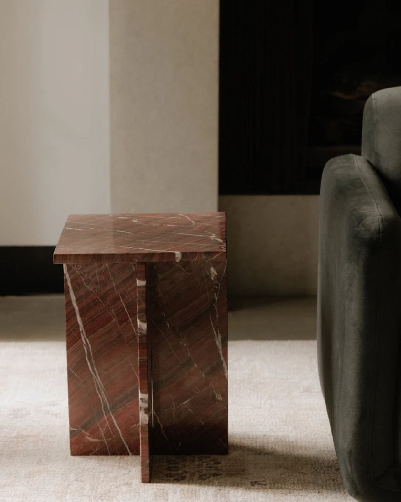 BLAIR ACCENT TABLE - ROSSO LEVANTO MARBLE | Stonewaters