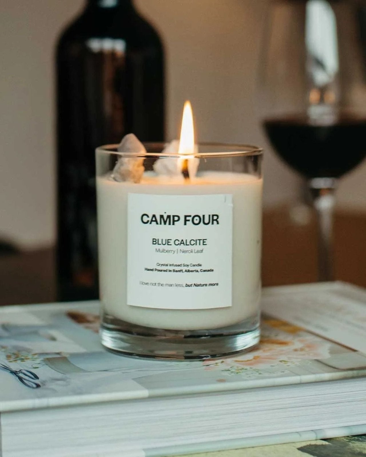 BLUE CALCITE CRYSTAL 9oz - CANDLE | Stonewaters
