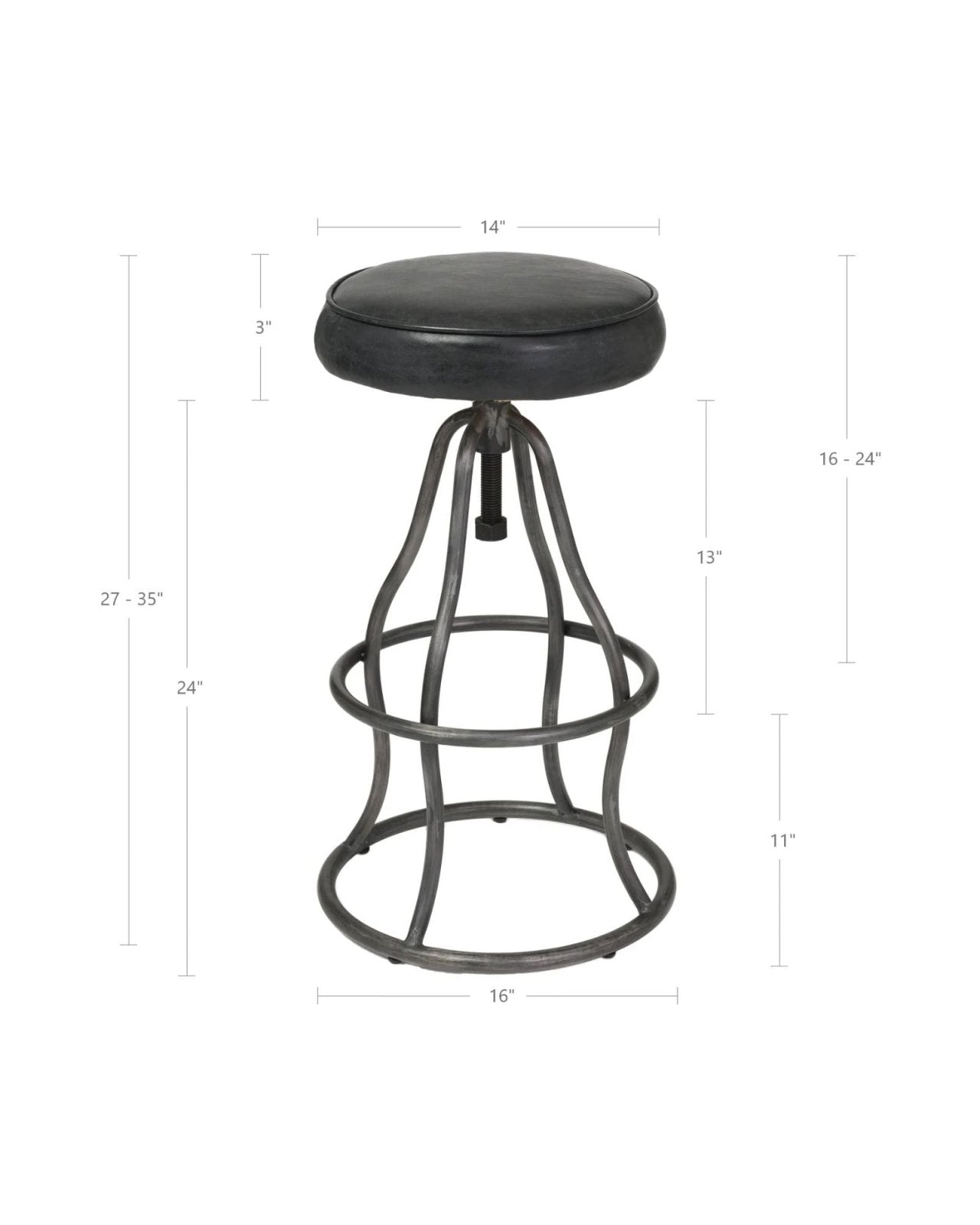 BOWIE STOOL - BLACK | Stonewaters